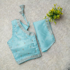 Readymade Jimmy Choo Fabric Embroidered Blouse with Front Hook & Back Tussels