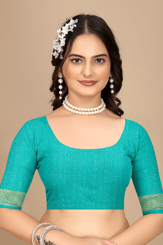 Moss Chiffon Digital Print Woven Border Saree