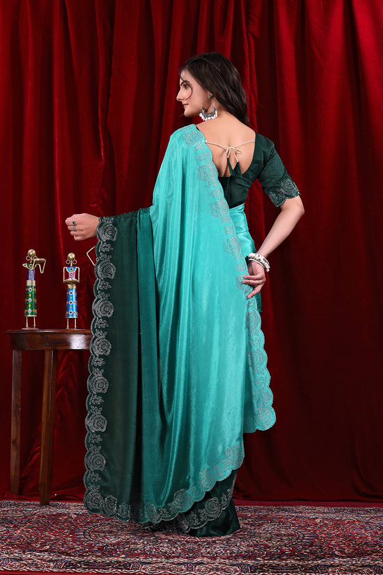 Chinon Shaded Saree with Siroski Diamond Work