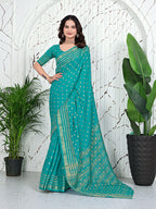 Banarasi Ready-to-Wear Jacquard Saree in Crepe Fabric
