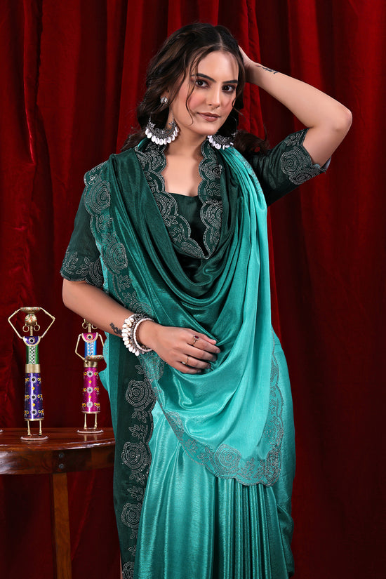 Chinon Shaded Saree with Siroski Diamond Work