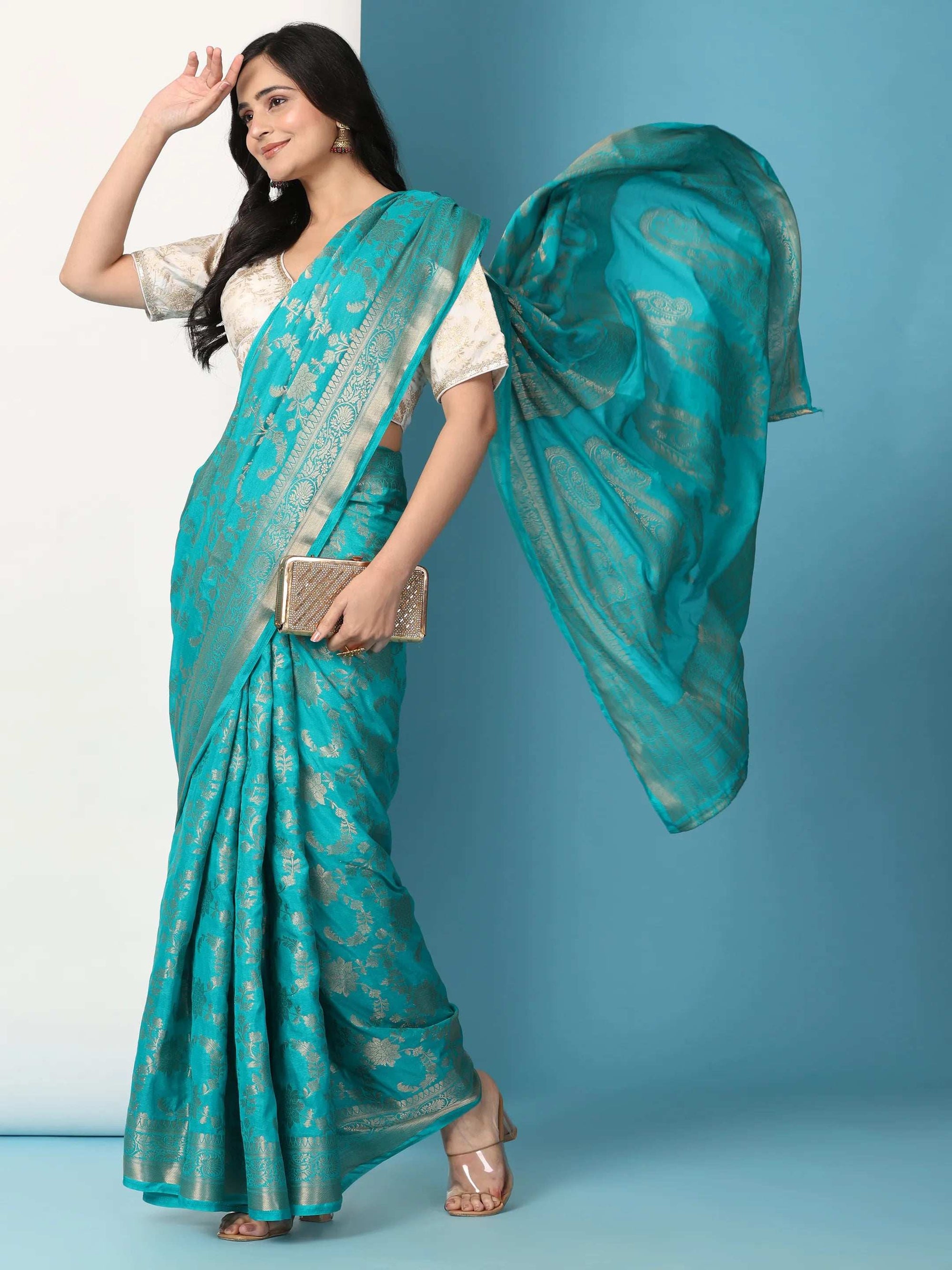 Ready to Wear Pure Banarasi Georgette Saree