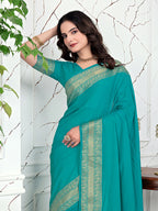 Ready-to-Wear Jacquard Saree in Crepe Banarasi Fabric