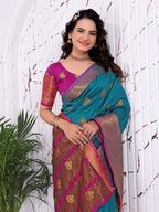 Ready To Wear Pure Banarasi Silk Saree with Jacquard & Woven Weaving Work