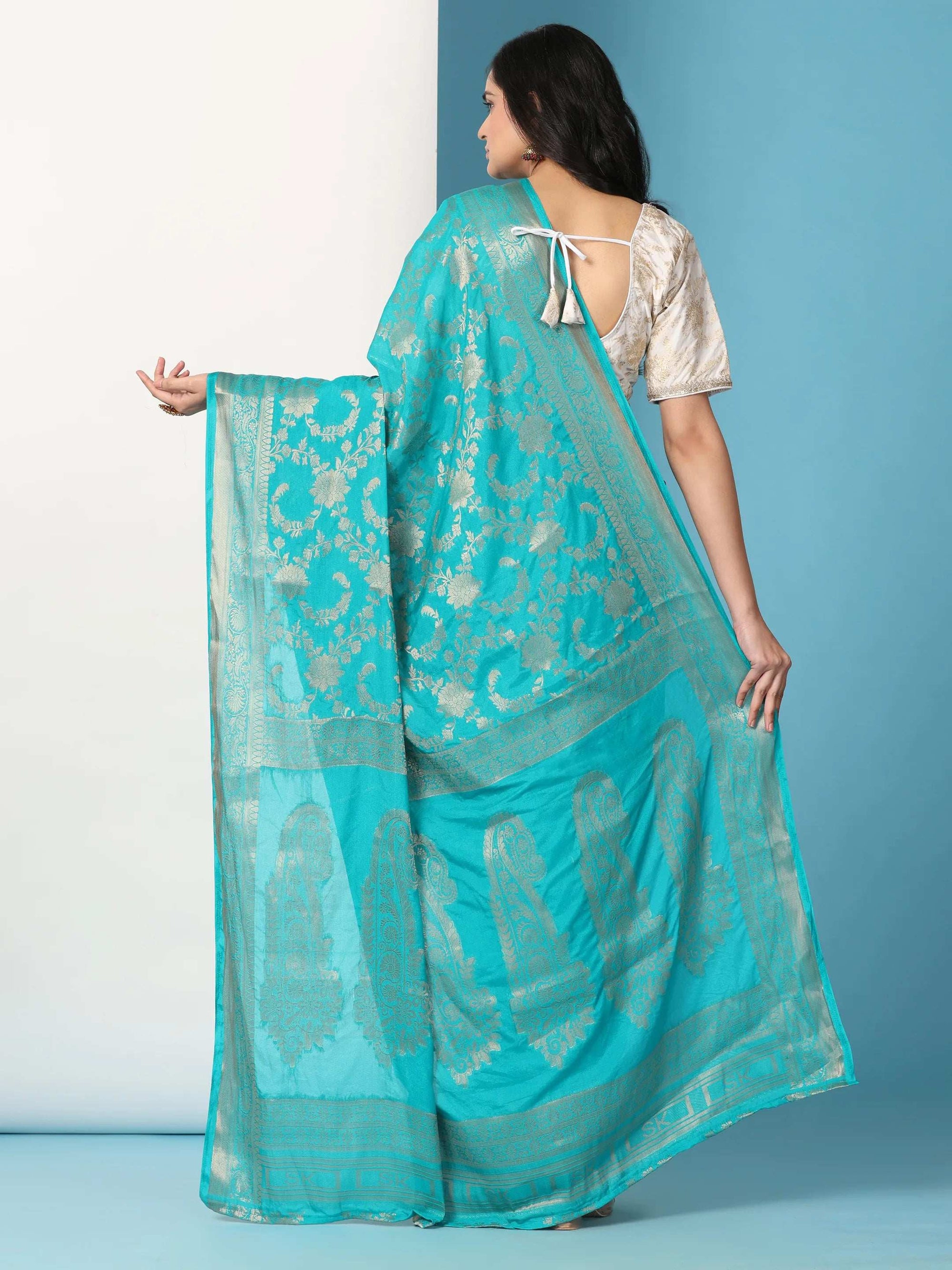 Ready to Wear Pure Banarasi Georgette Saree