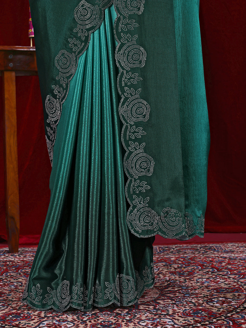 Chinon Shaded Saree with Siroski Diamond Work