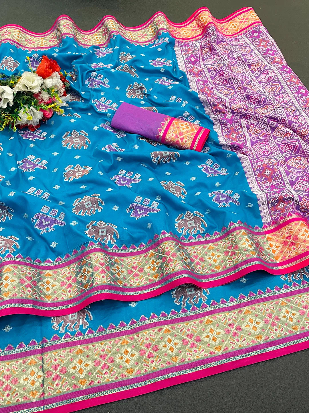 Woven Banarasi Patola Jacquard Pure Silk Saree