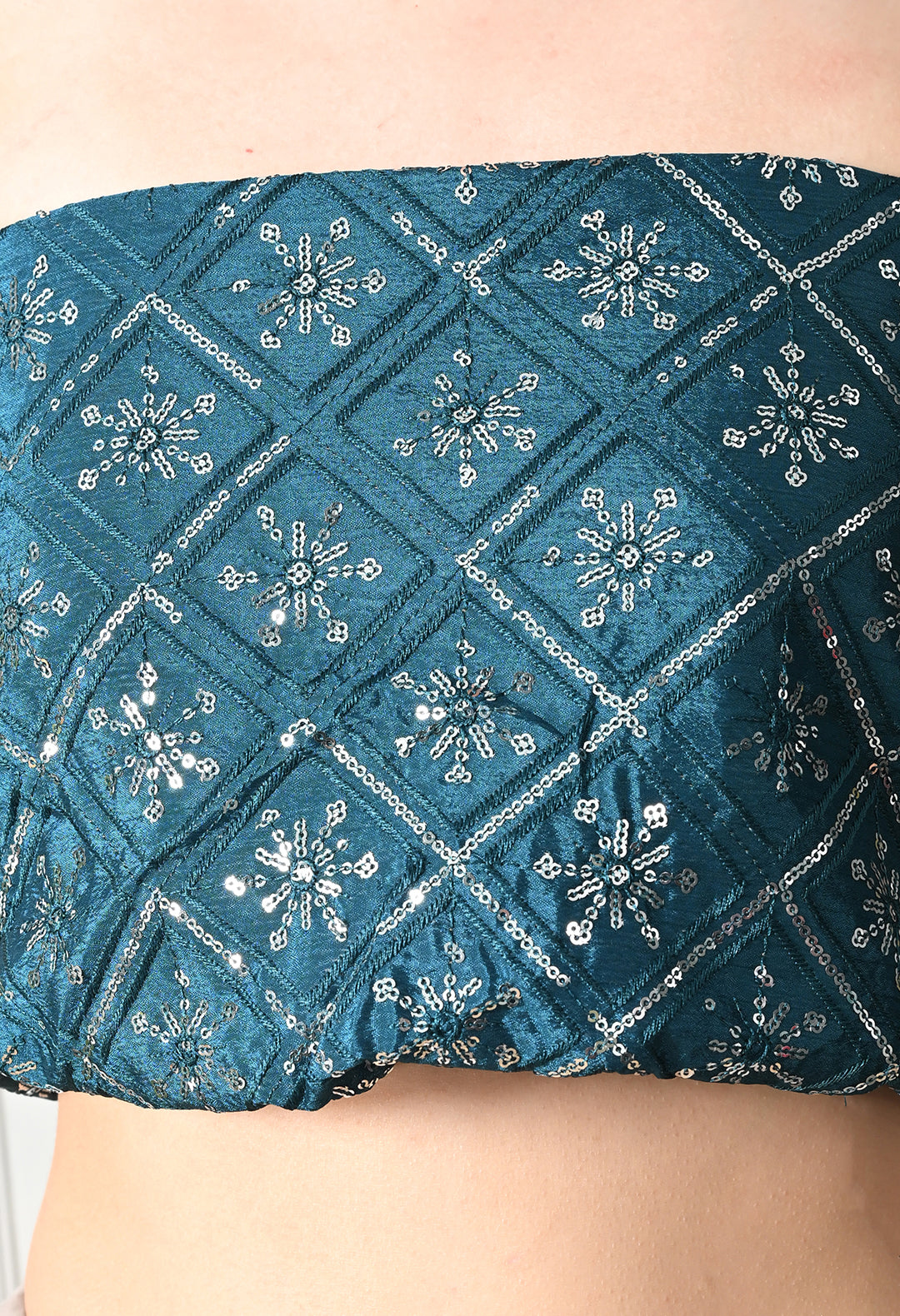 Chinon Solid Saree with Embroidered Lace Border
