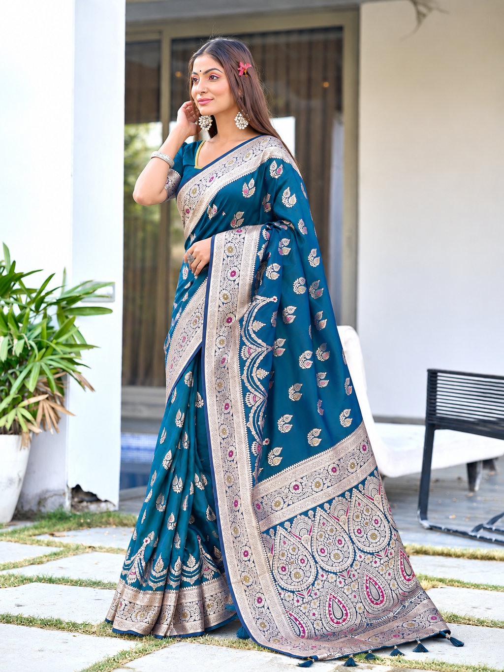Ready to Wear Pathni Woven Pure Silk Saree