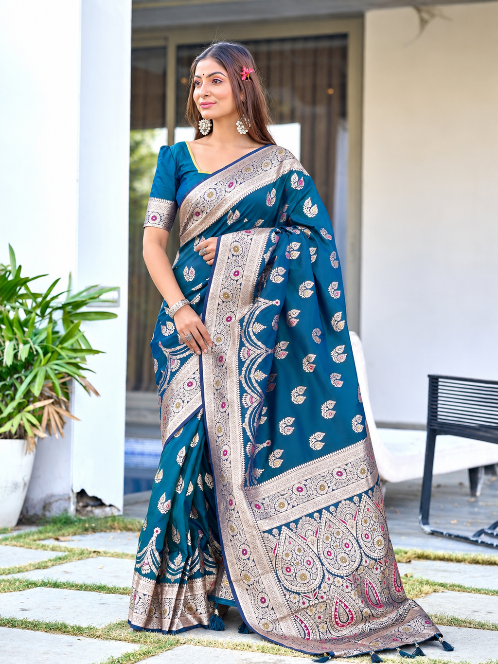 Ready to Wear Pathni Woven Pure Silk Saree