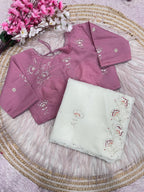 Chiffon Saree with Khatli Handwork & Stiched Blouse