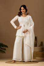 Women's Satin Kurta Set with Elegant Embroidered Design
