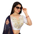 Vichitra Silk Embroidered Blouse