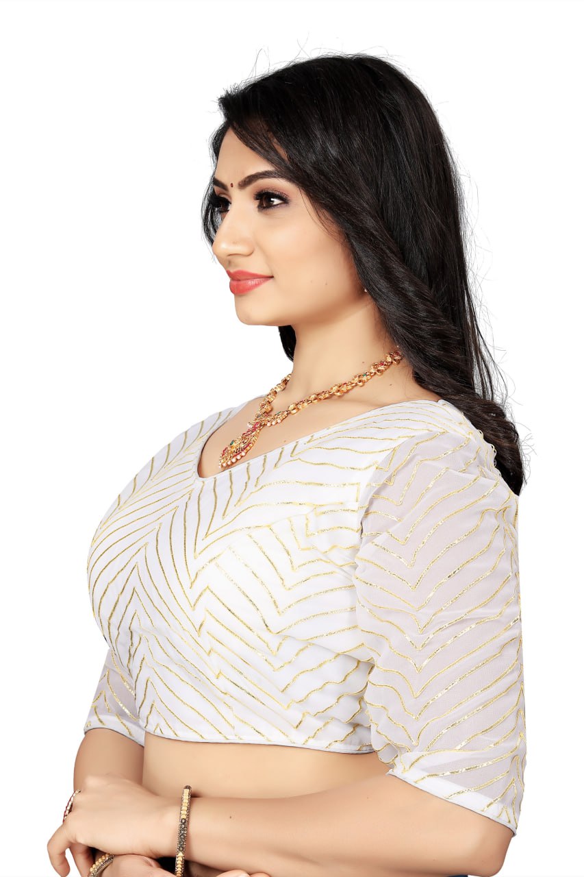 Georgette Padded Blouse with Full Embroidery Work