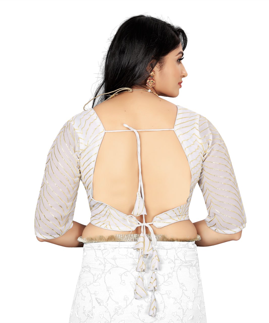 Georgette Padded Blouse with Full Embroidery Work