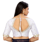 Vichitra Silk Embroidered Blouse