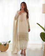 Chinon Silk Embroidered Kurta Set with Dupatta