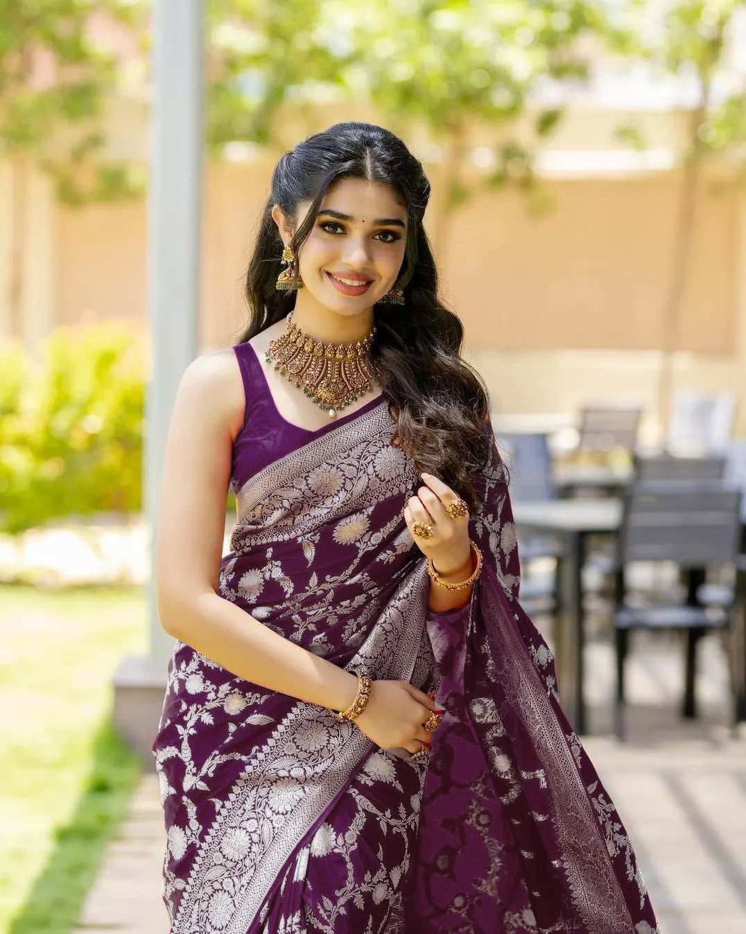 Soft Banarasi Silk Jacquard Zari Woven Pink Saree