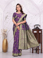 Ready To Wear Banarasi Silk Saree with Zari Woven Border