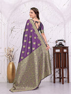 Ready To Wear Banarasi Silk Saree with Zari Woven Border