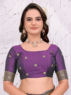 Ready To Wear Banarasi Silk Saree with Zari Woven Border