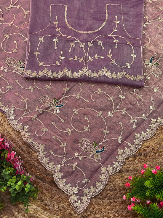 Jimmy Chu Embroidered Saree with Gotta Patti Work