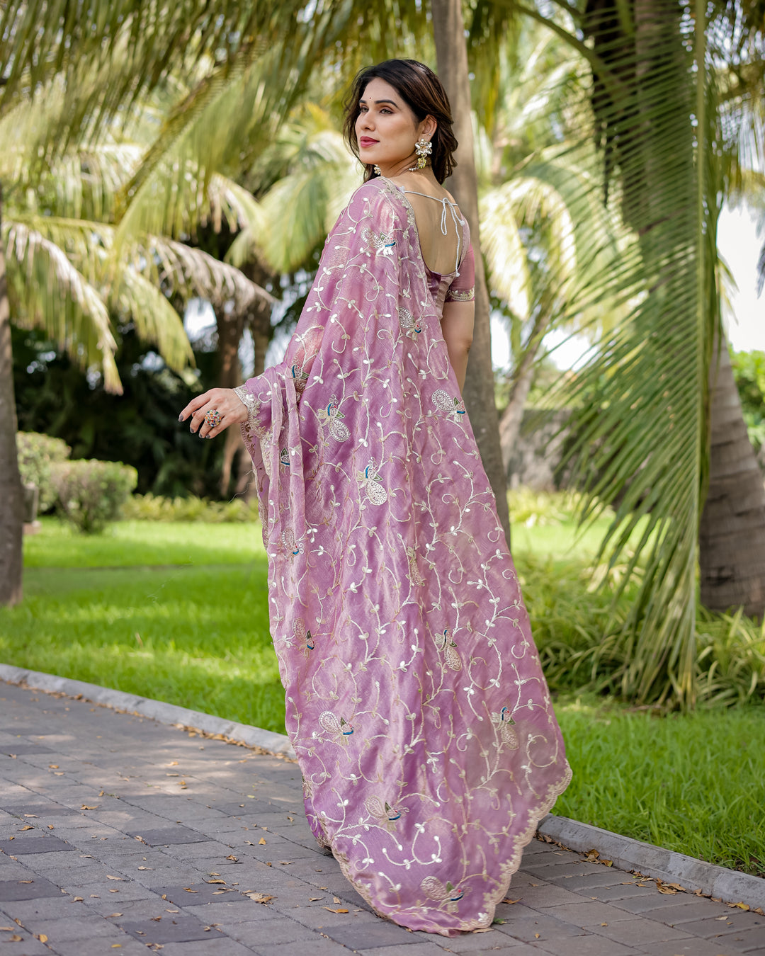 Jimmy Chu Embroidered Saree with Gotta Patti Work
