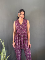 Printed V-Neck Co Ord Sets For Office Wear