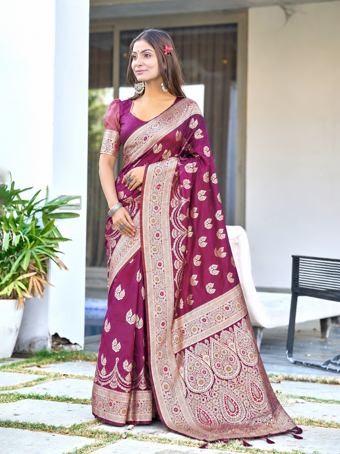 Ready to Wear Pathni Woven Pure Silk Saree