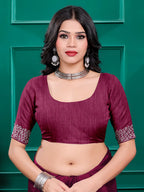 Silk  Siroski  Diamond Lace Work Saree