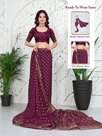 Banarasi Ready-to-Wear Jacquard Saree in Crepe Fabric