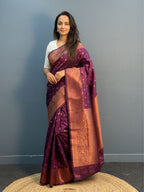 Elegant Patola Print Jacquard Woven Cotton Silk Saree with Zari Butta Work