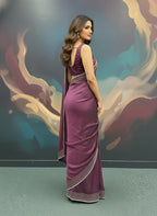 Party Wear Solid Net Saree with Heavy Diamond Siroski Work