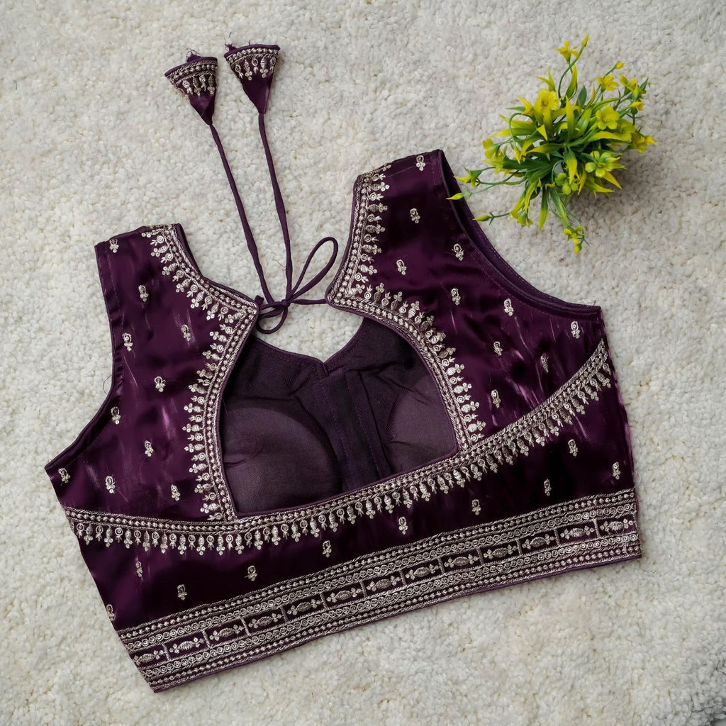 Readymade Jimmy Choo Fabric Embroidered Blouse with Front Hook & Back Tussels