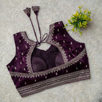 Readymade Jimmy Choo Fabric Embroidered Blouse with Front Hook & Back Tussels