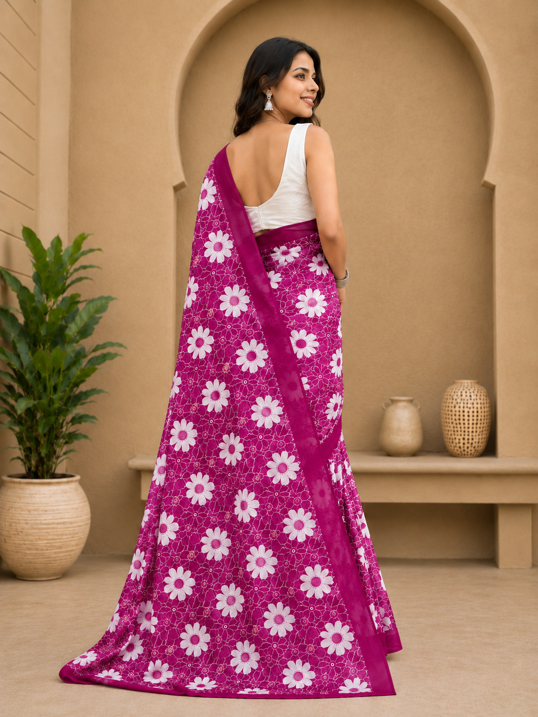 Ready to Wear Jaipuri Mul Cotton Printed Saree for Women