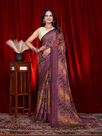 Heavy Chiffon Color Block Printed Ready-to-Wear Saree