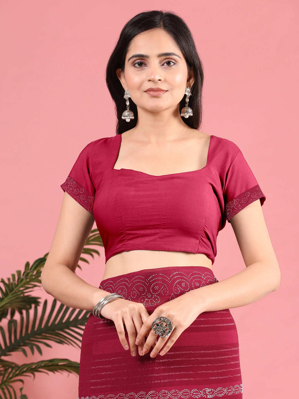 Georgette  Siroski Diamond Work Saree