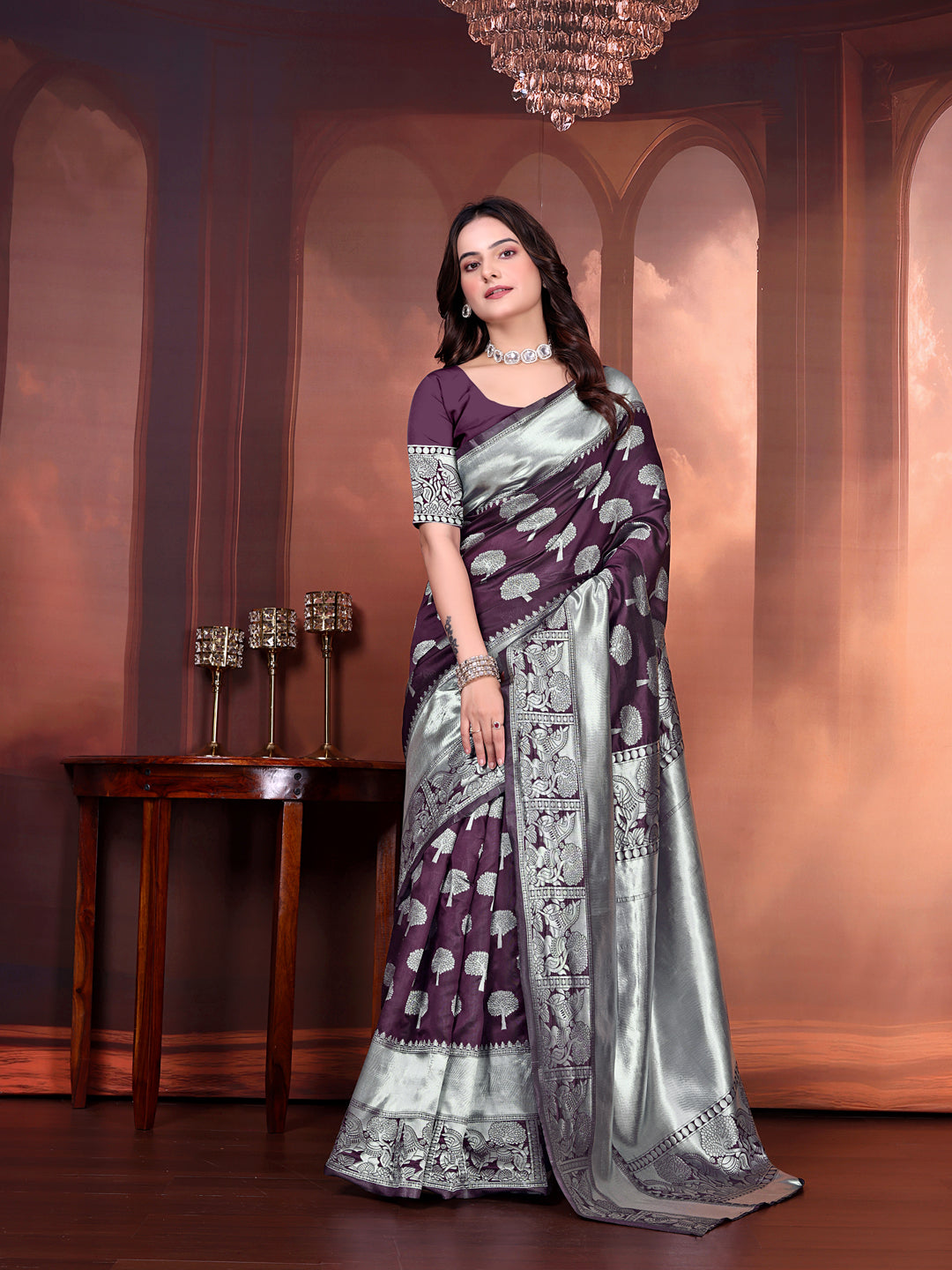 Ready to Wear Jacquard Pure Silk Saree