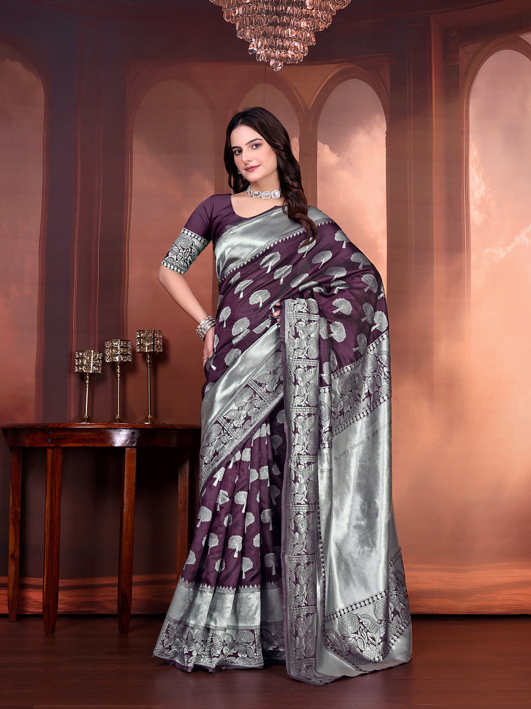 Ready to Wear Jacquard Pure Silk Saree