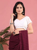 Ready To Wear Chiffon Zari Linen Saree