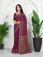 Banarasi Ready-to-Wear Jacquard Saree in Crepe Fabric