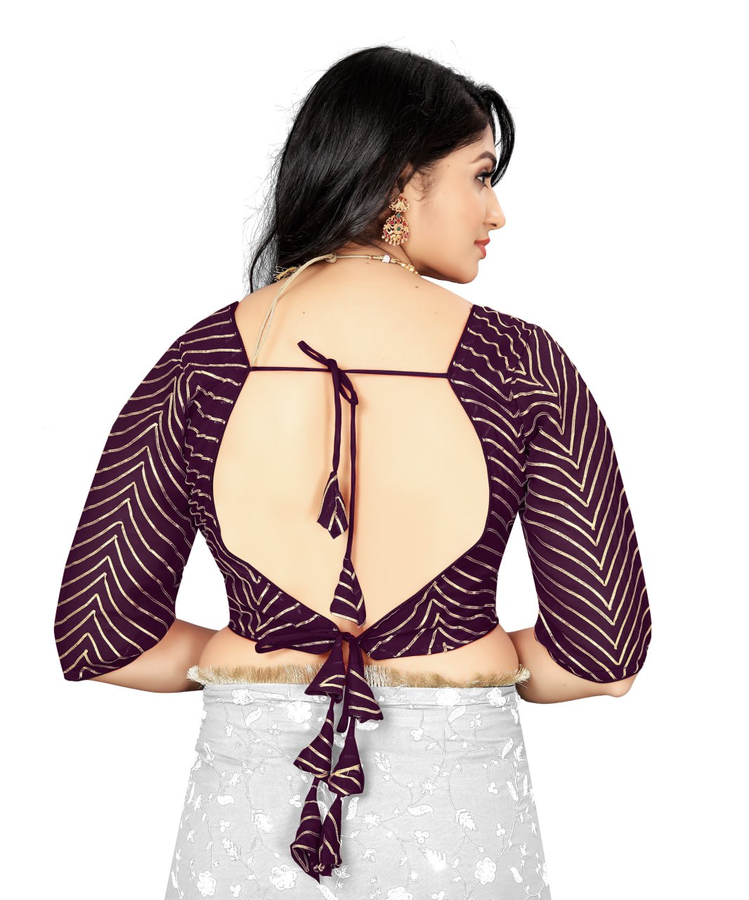 Georgette Padded Blouse with Full Embroidery Work