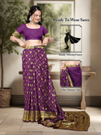 Ready to Wear Woven Banarasi Jacquard Pure Silk Saree - Pionex Fab