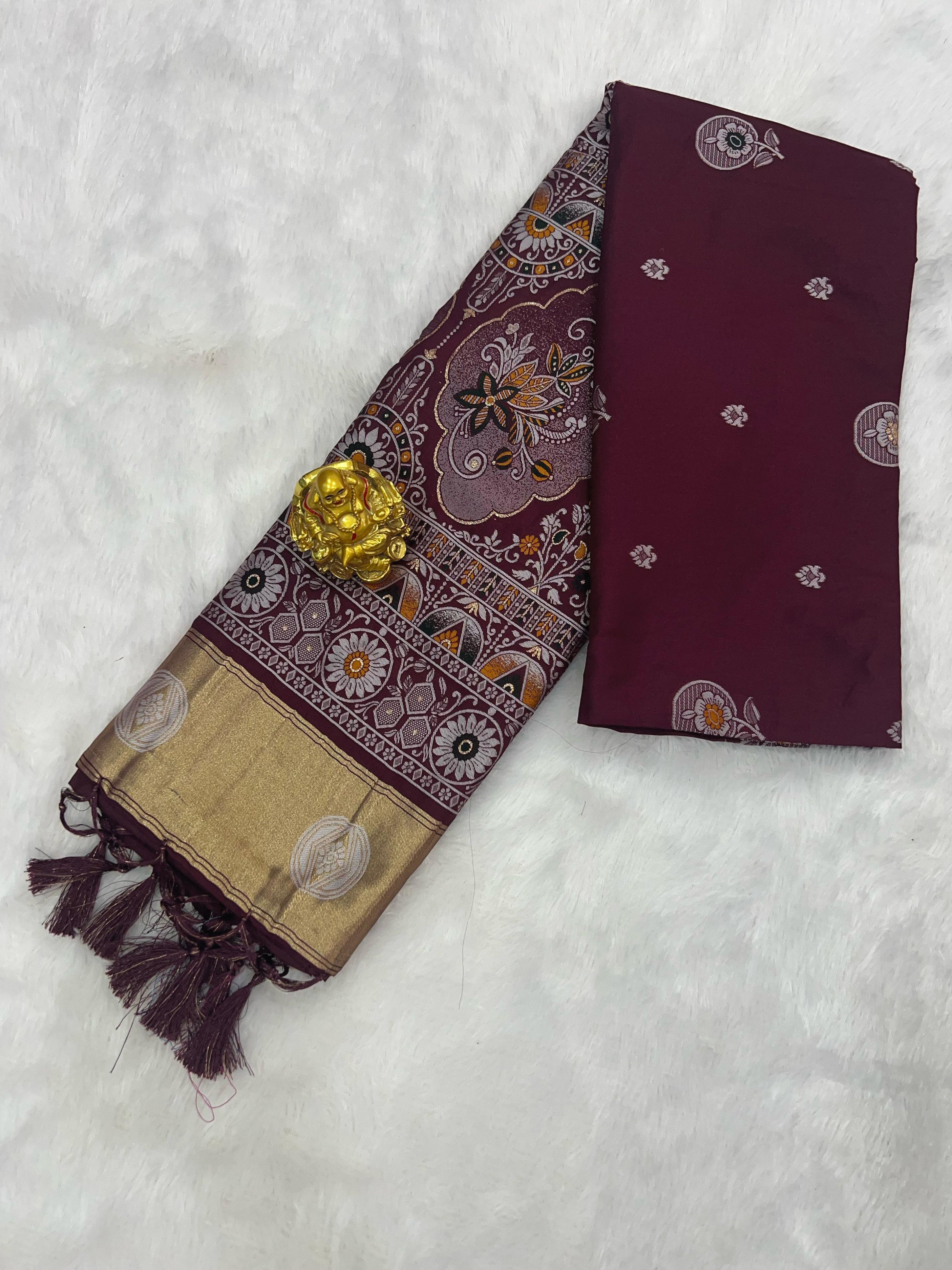Patola Silk Saree with Traditional Pallu and Tassel Border