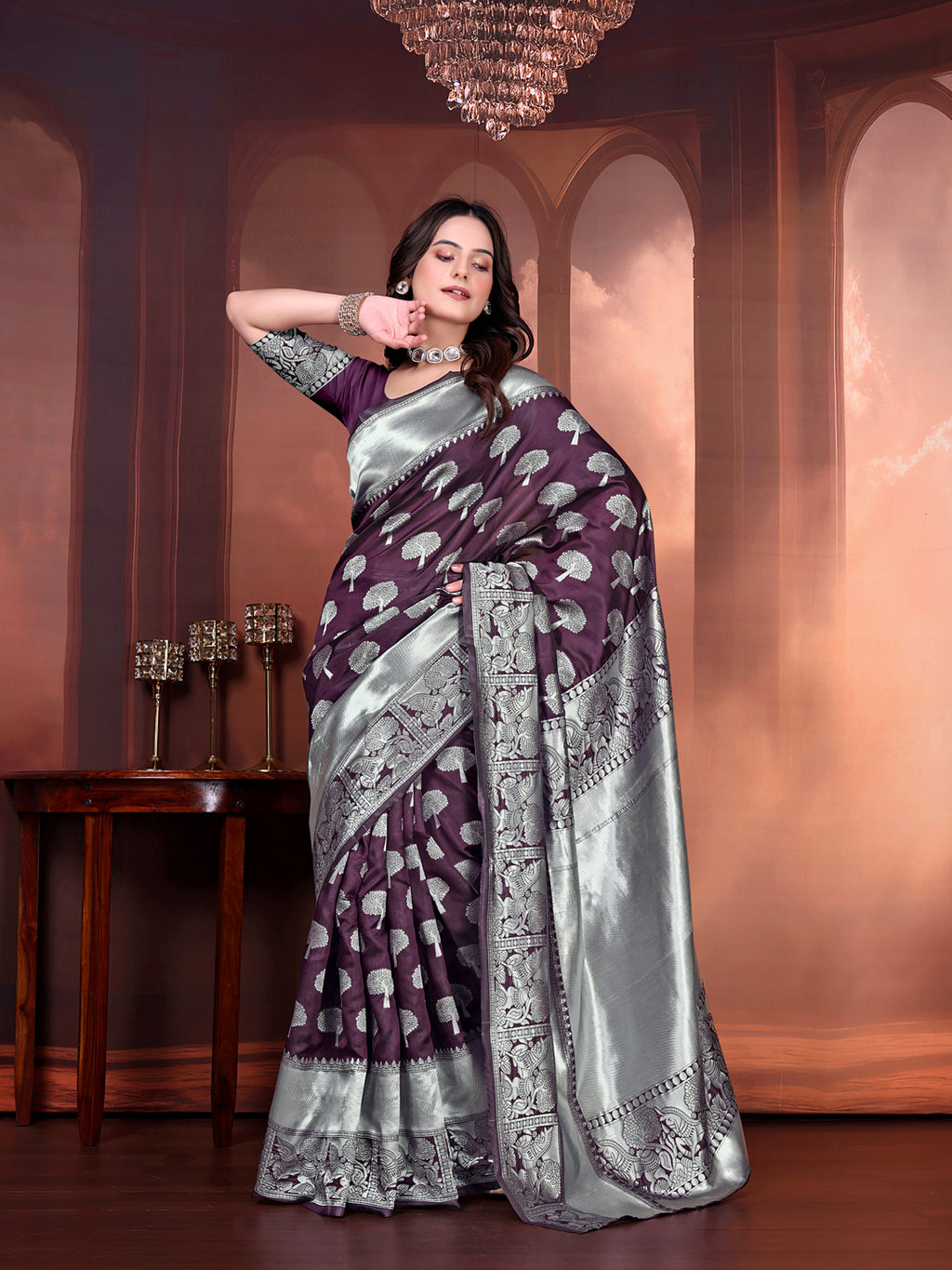 Ready to Wear Jacquard Pure Silk Saree