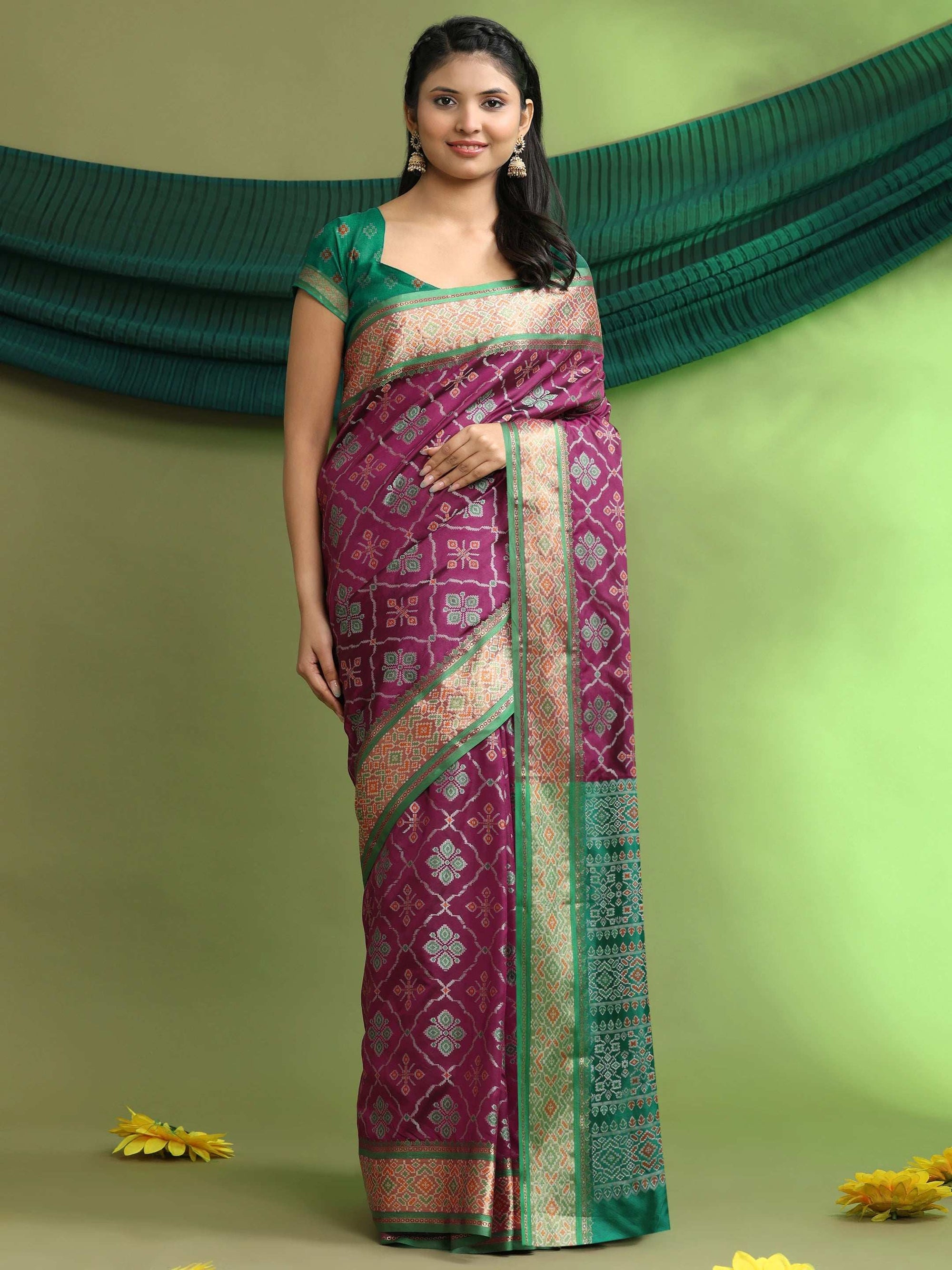 Woven Banarasi Patola Jacquard Pure Silk Saree