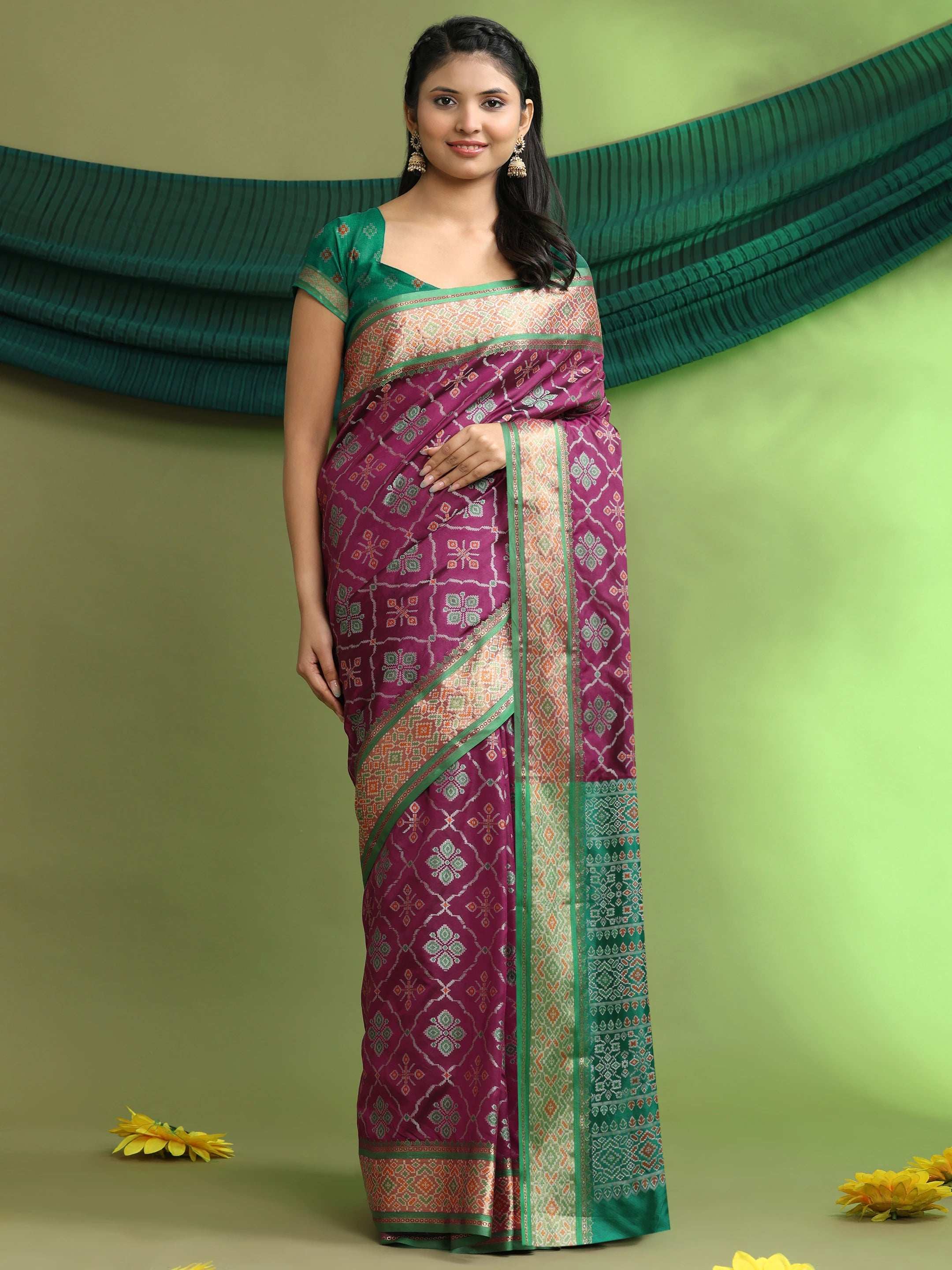 Woven Banarasi Patola Jacquard Pure Silk Saree