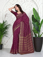 Banarasi Ready-to-Wear Jacquard Saree in Crepe Fabric