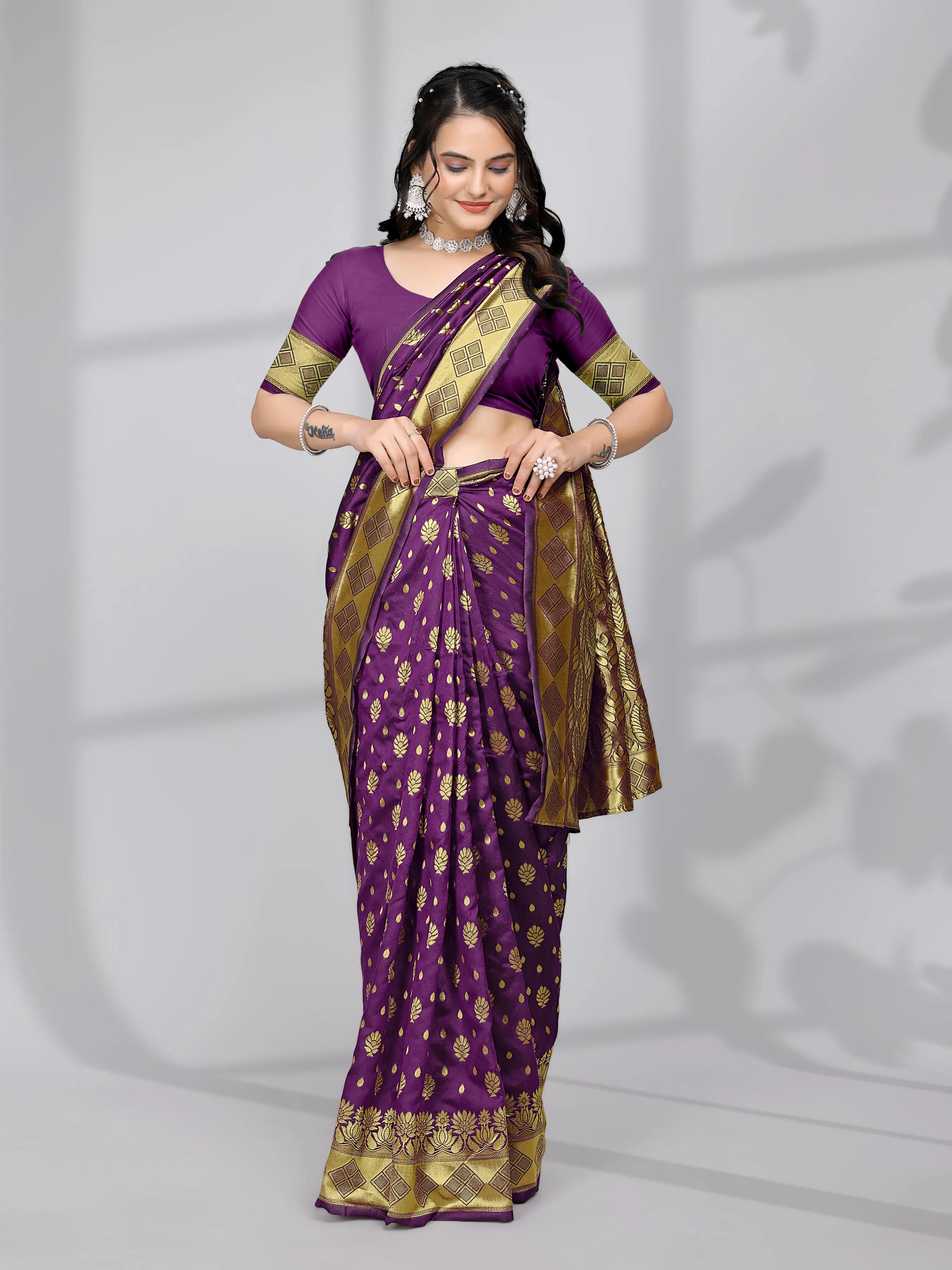 Ready to Wear Woven Banarasi Jacquard Pure Silk Saree